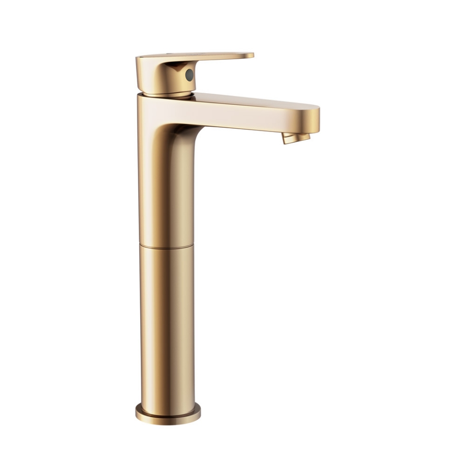 Picture of Single Lever High Neck Basin Mixer -Auric Gold